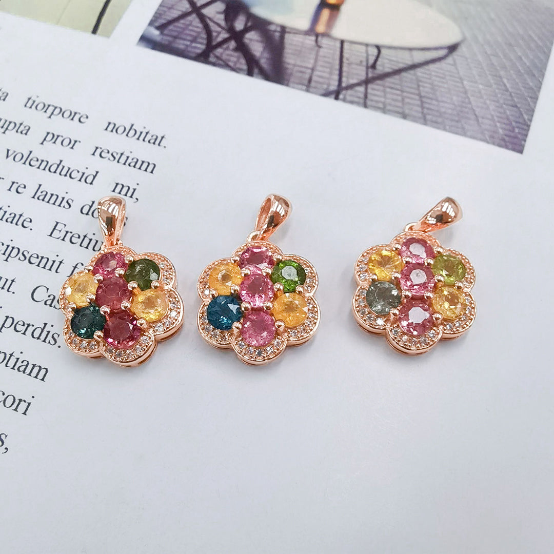 Gypsophila Style Tourmaline Pendant