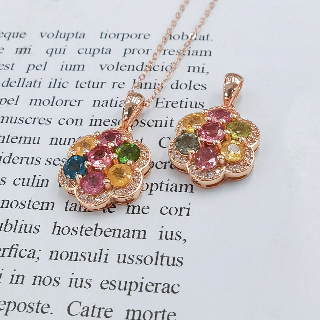 Gypsophila Style Tourmaline Pendant
