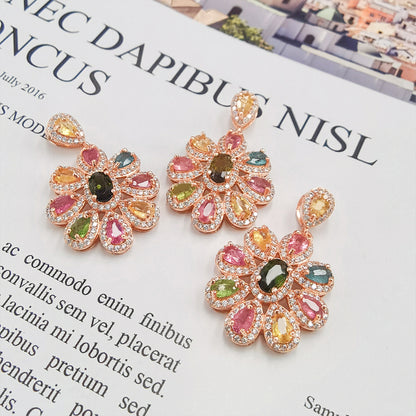 Flower Parrten Tourmaline Pendant