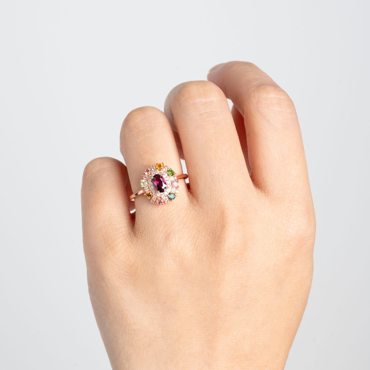 Purple Tooth Black Tourmaline Ring