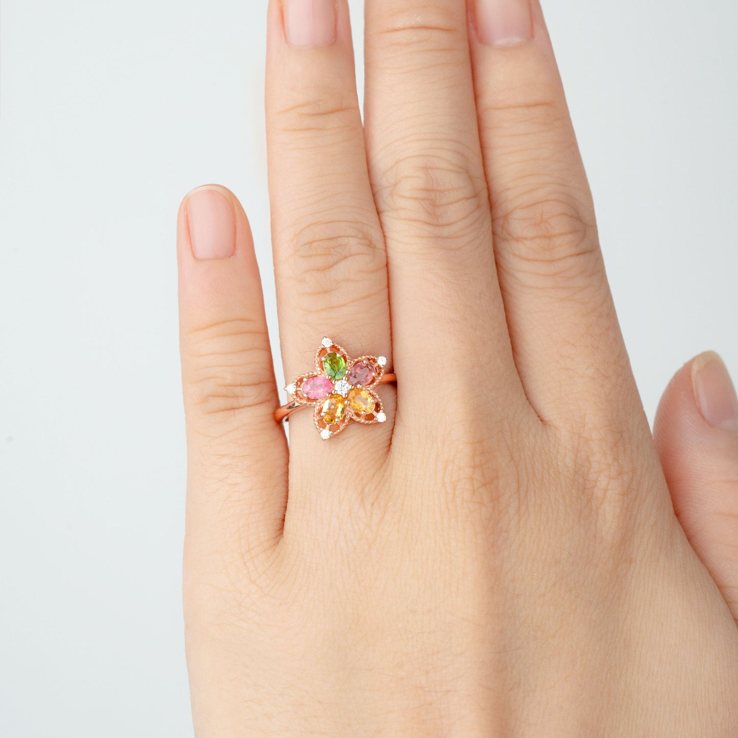 Blossoming Beauty Tourmaline Floral Ring