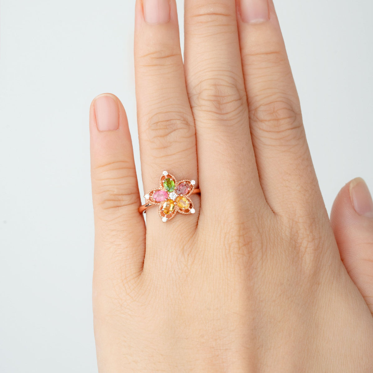 Blossoming Beauty Tourmaline Floral Ring