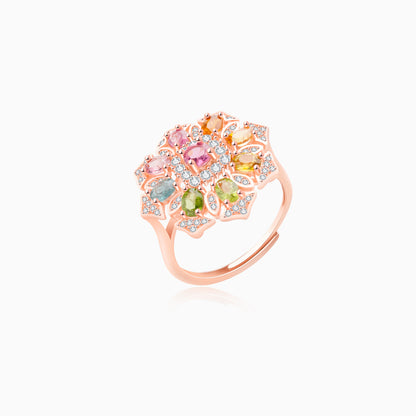 Exquisite Tourmaline Halo Ring