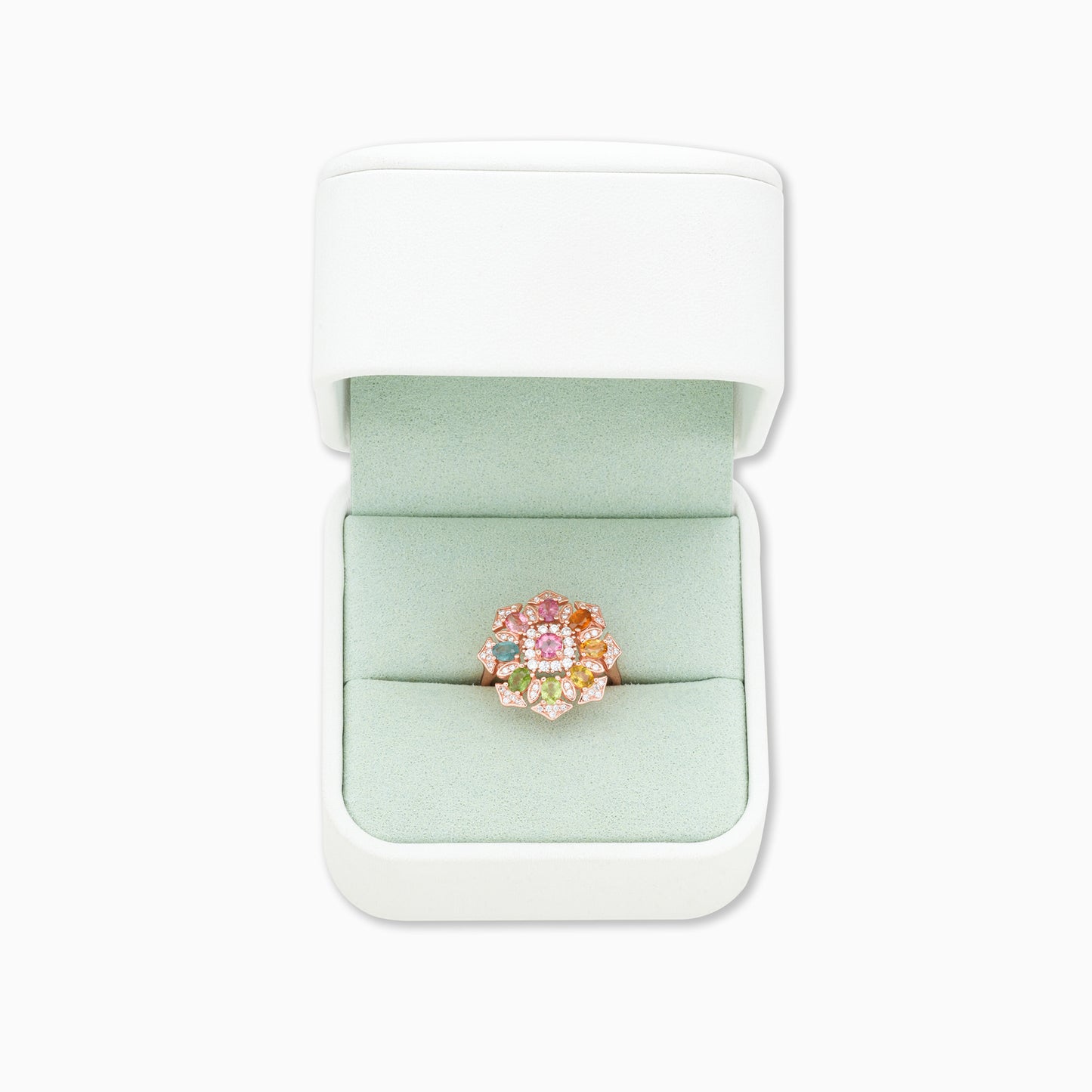 Exquisite Tourmaline Halo Ring