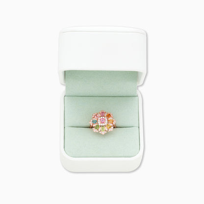 Exquisite Tourmaline Halo Ring