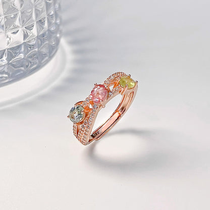 Three Color Mysterious Tourmaline Ring