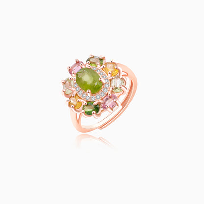 Multi-Color Gypsohila Tourmaline Ring