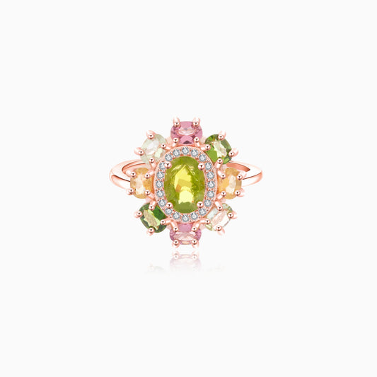 Multi-Color Gypsohila Tourmaline Ring