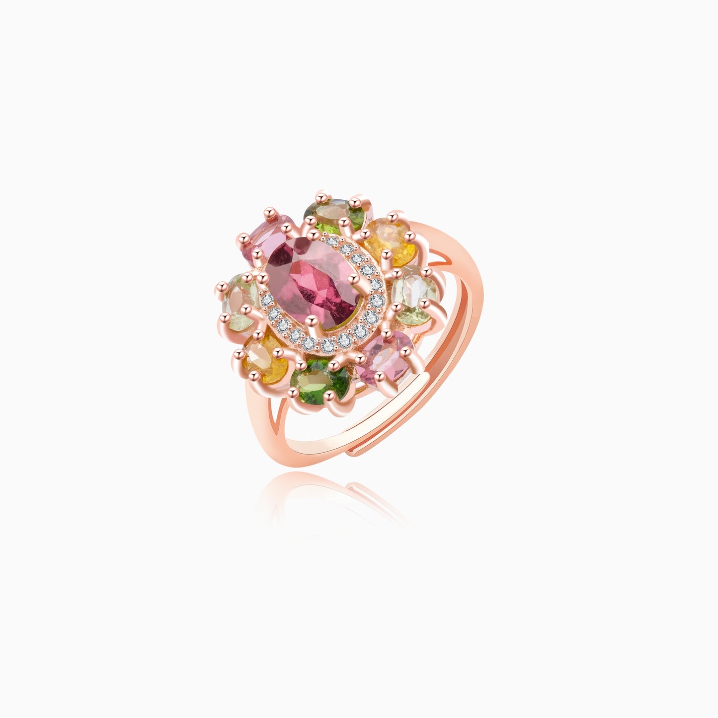 Multi-Color Gypsohila Tourmaline Ring