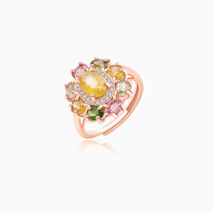 Multi-Color Gypsohila Tourmaline Ring