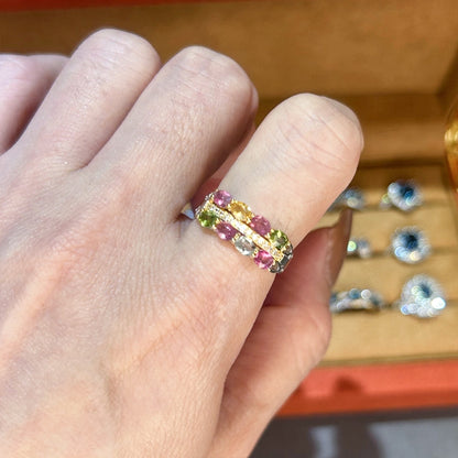 Multi-Color Galaxy Tourmaline Ring