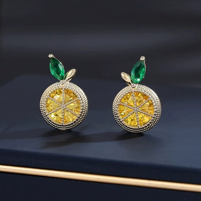 Fresh Lemon Charm Earrings