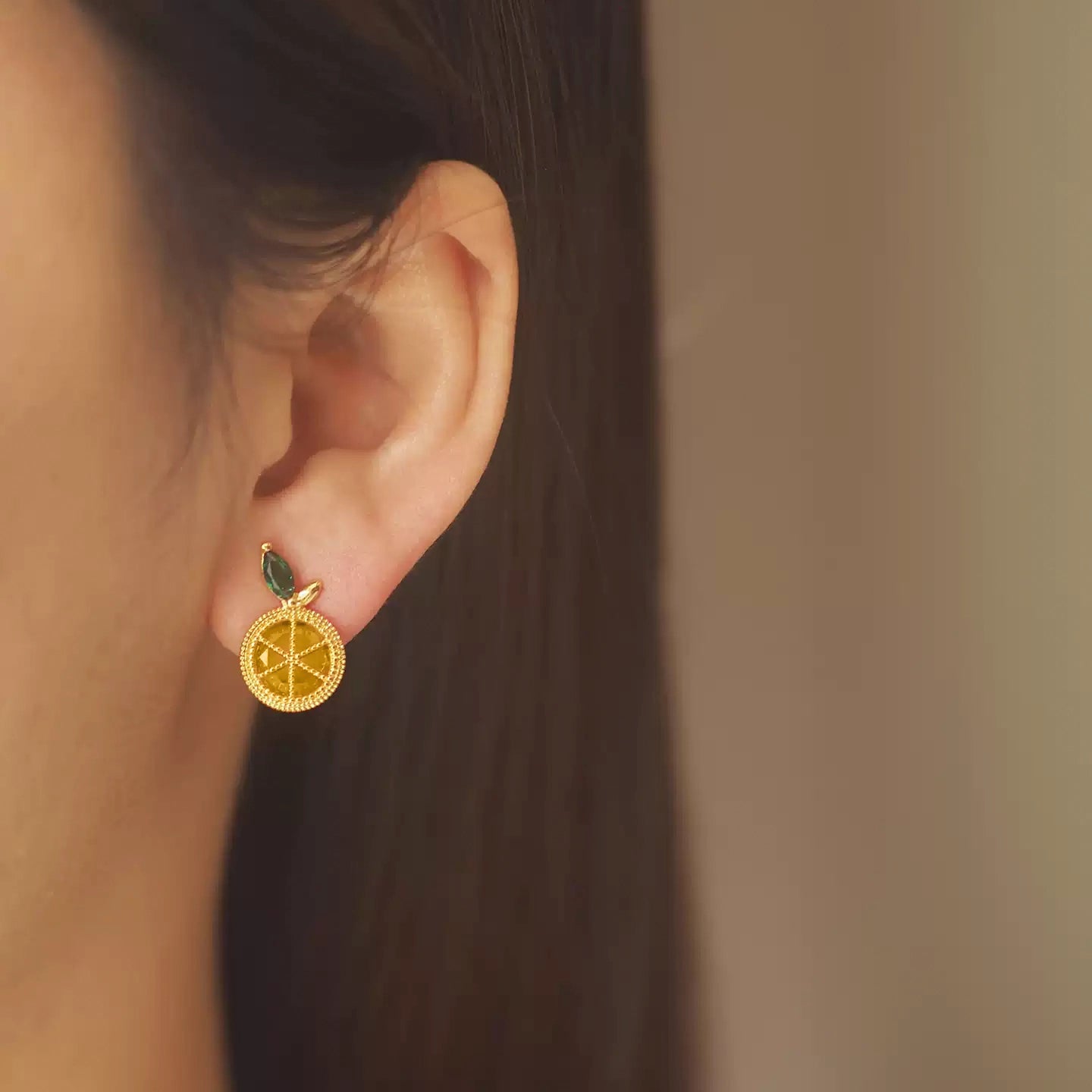 Fresh Lemon Charm Earrings