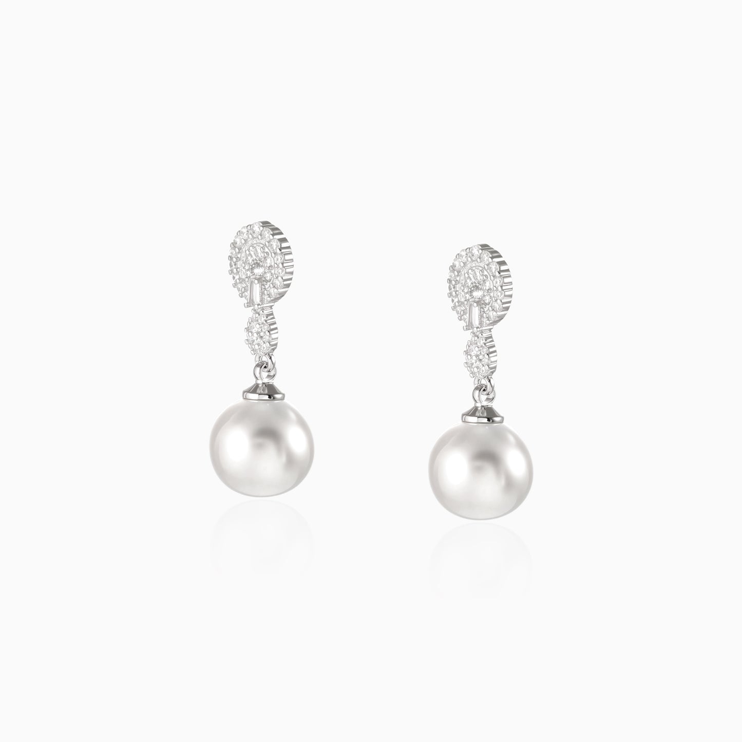 Pave Halo Pearl Jewelry Set