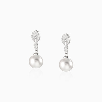 Pave Halo Pearl Jewelry Set