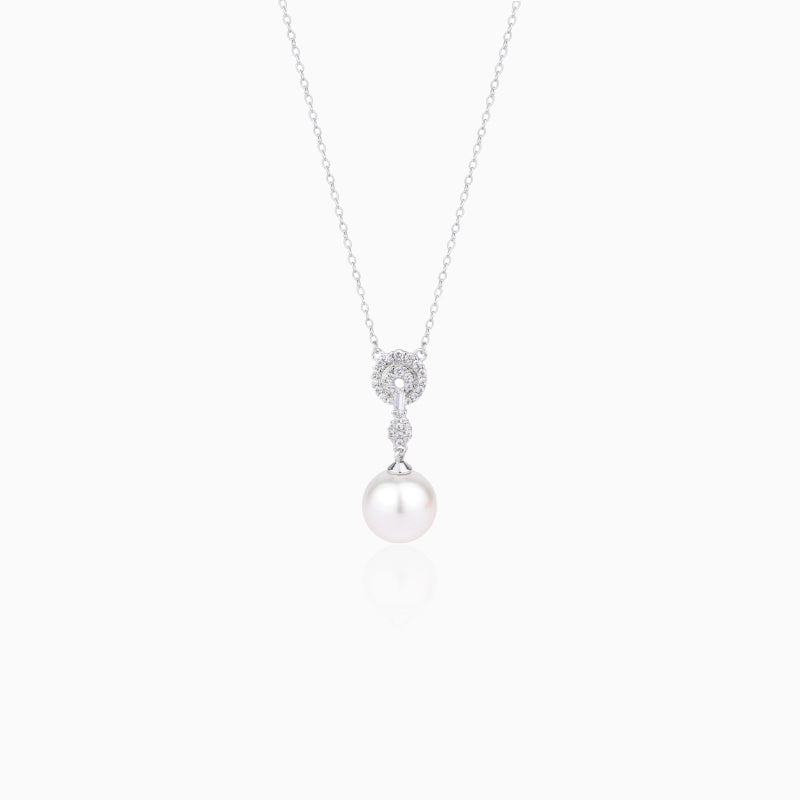 Pave Halo Pearl Jewelry Set