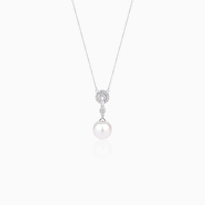 Pave Halo Pearl Jewelry Set