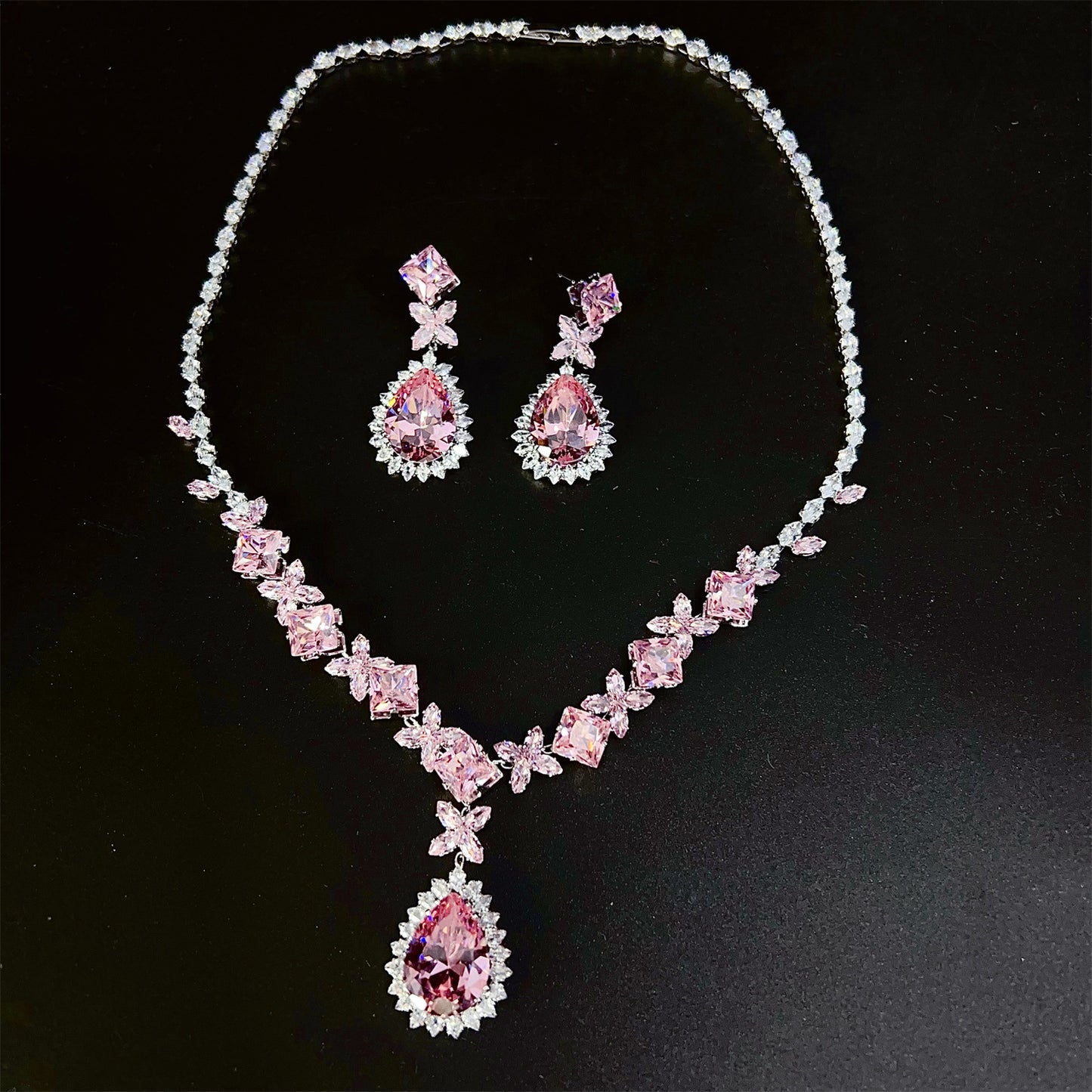 Pink Princess Floral Jewlery Set