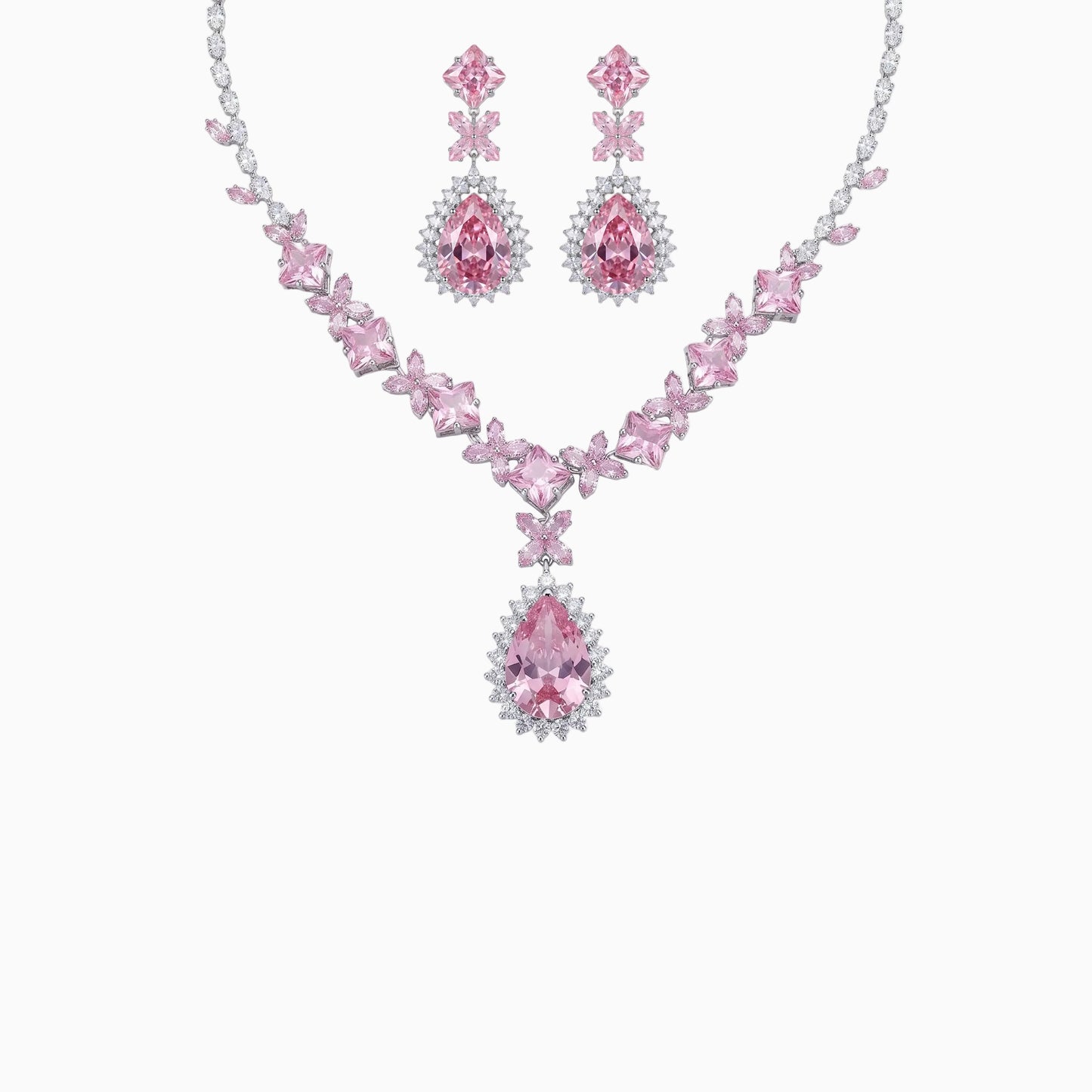 Pink Princess Floral Jewlery Set