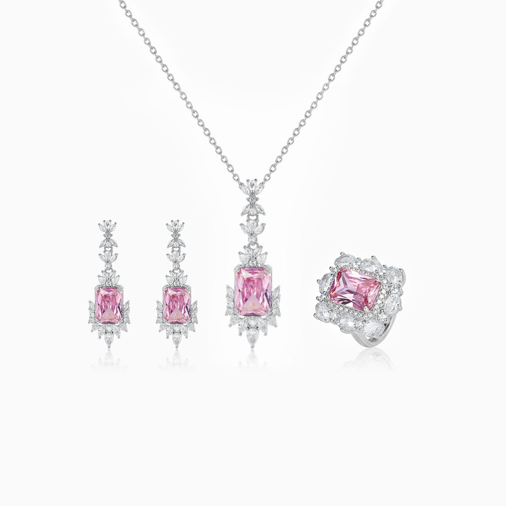 Pink Princess Cushion Jewlery Set