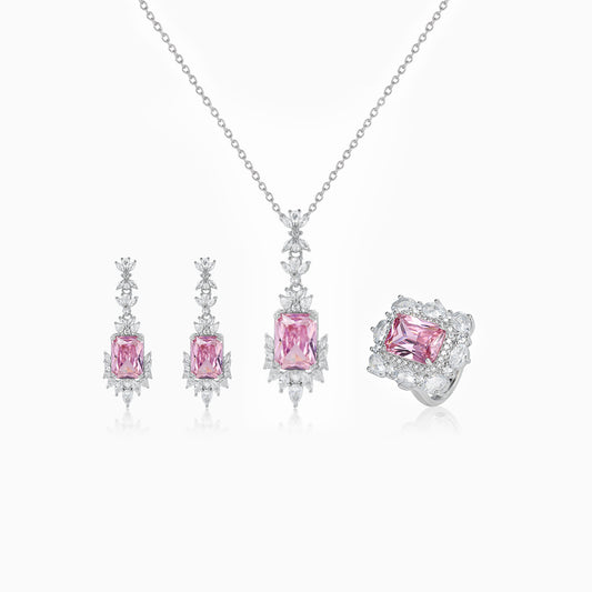 Pink Princess Cushion Jewlery Set