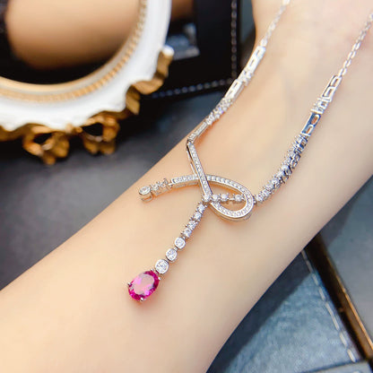 Stacked Cross Topaz Tourmaline Necklace