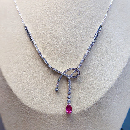 Stacked Cross Topaz Tourmaline Necklace