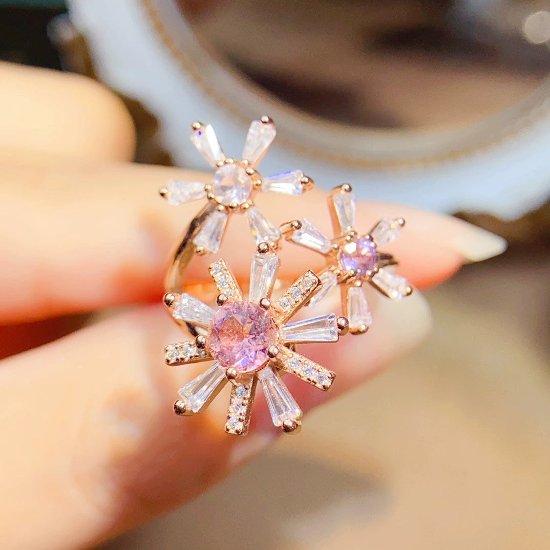 Triple Heronsbill Tourmaline Ring