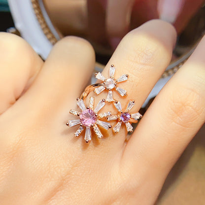 Triple Heronsbill Tourmaline Ring