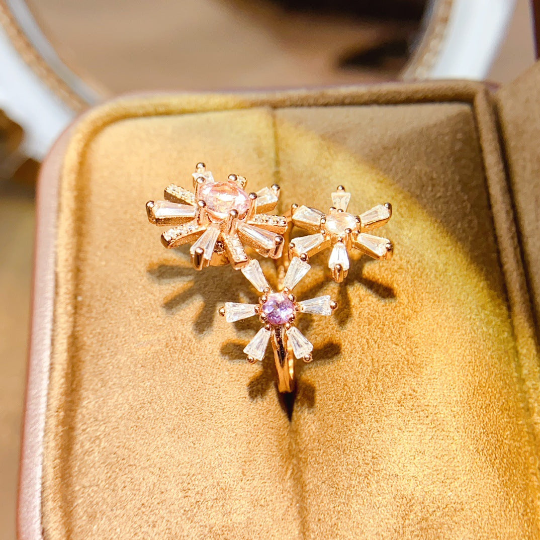 Triple Heronsbill Tourmaline Ring