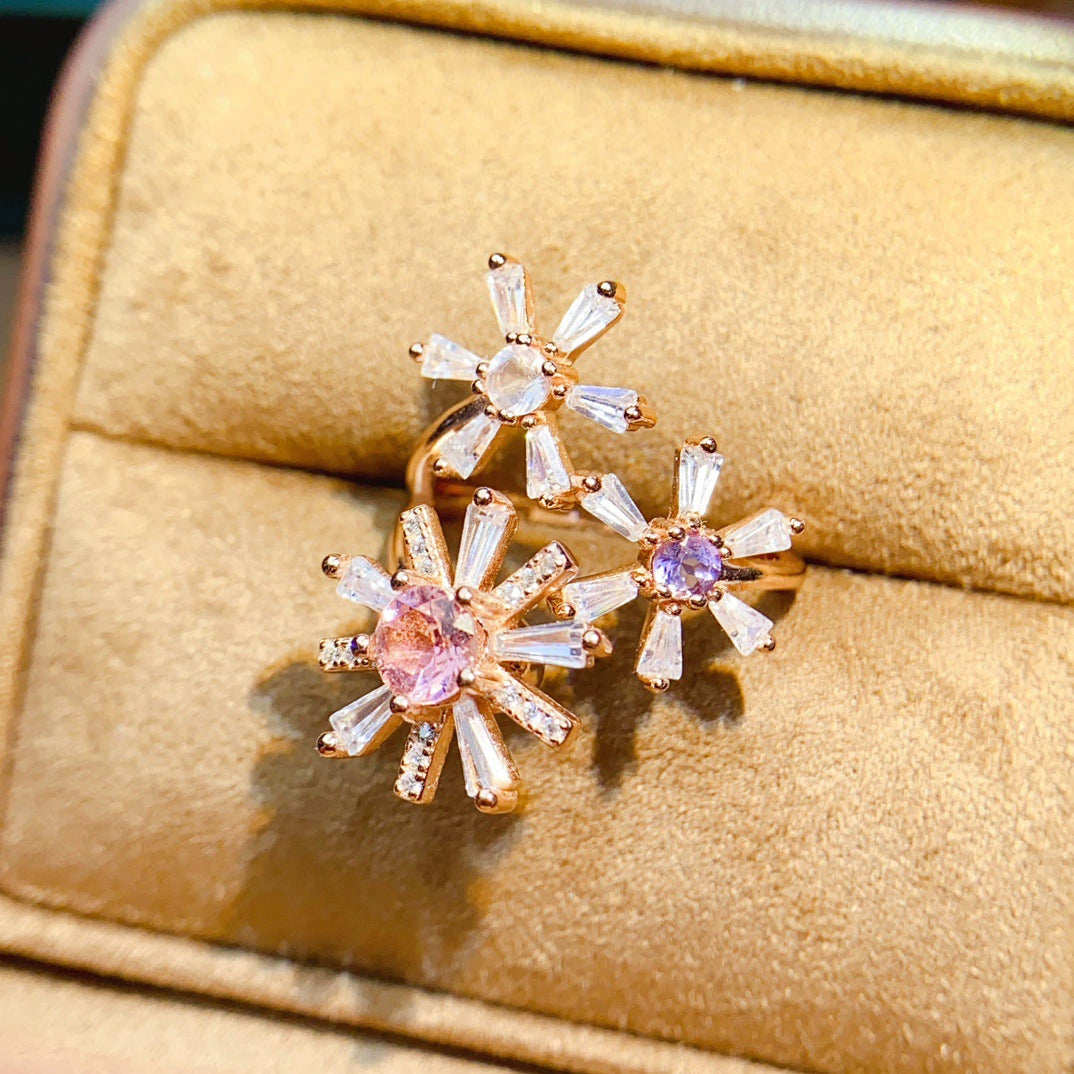 Triple Heronsbill Tourmaline Ring