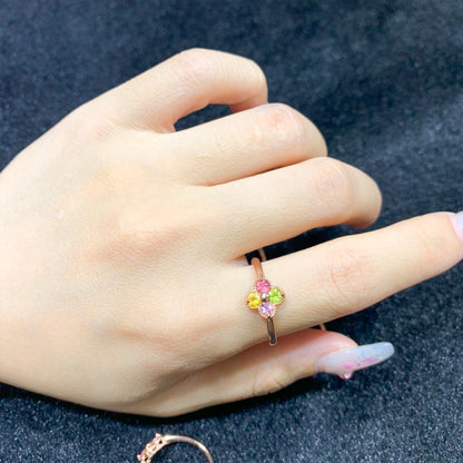 Whispering Wind Tourmaline Clover Ring