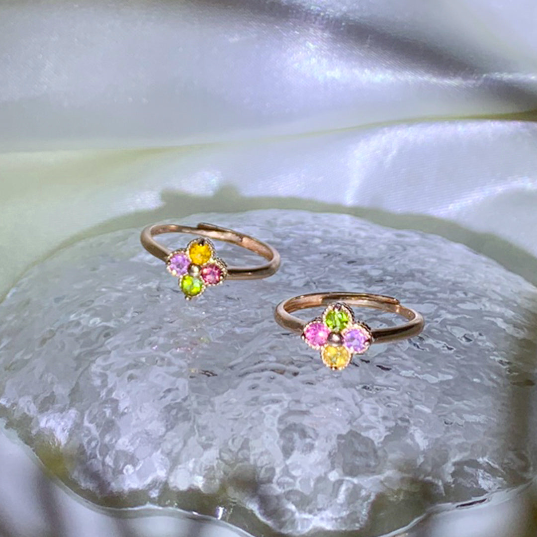 Whispering Wind Tourmaline Clover Ring