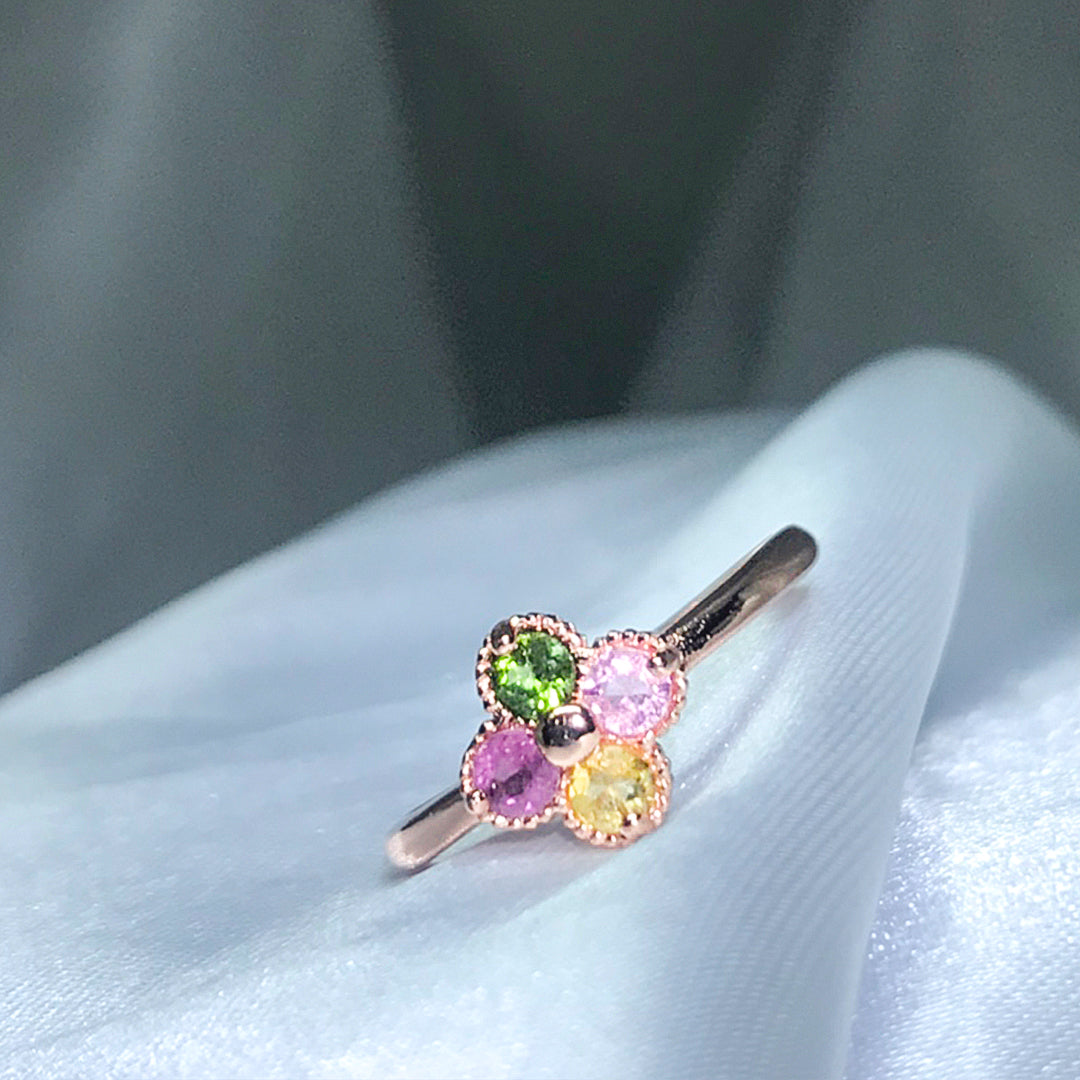 Whispering Wind Tourmaline Clover Ring