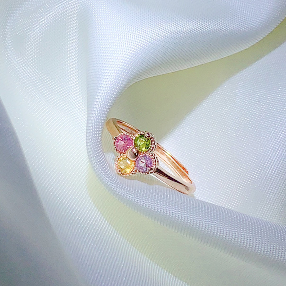 Whispering Wind Tourmaline Clover Ring