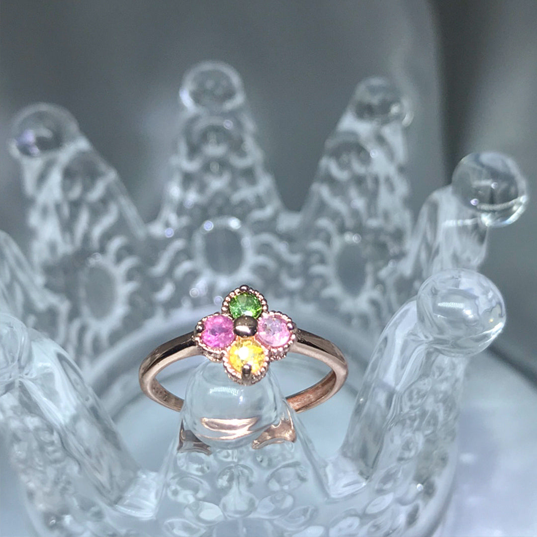 Whispering Wind Tourmaline Clover Ring