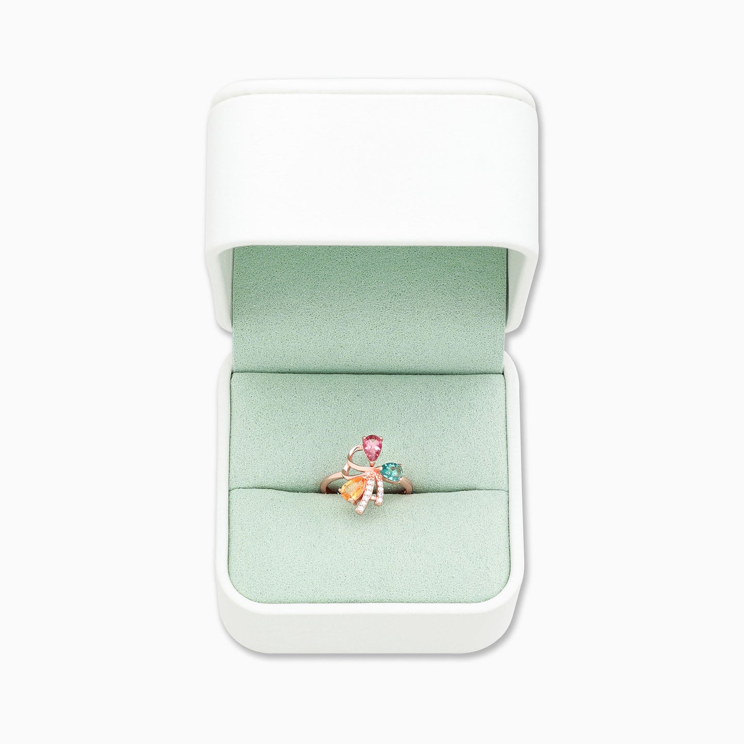 Tourmaline Water Drop Pearl Ring