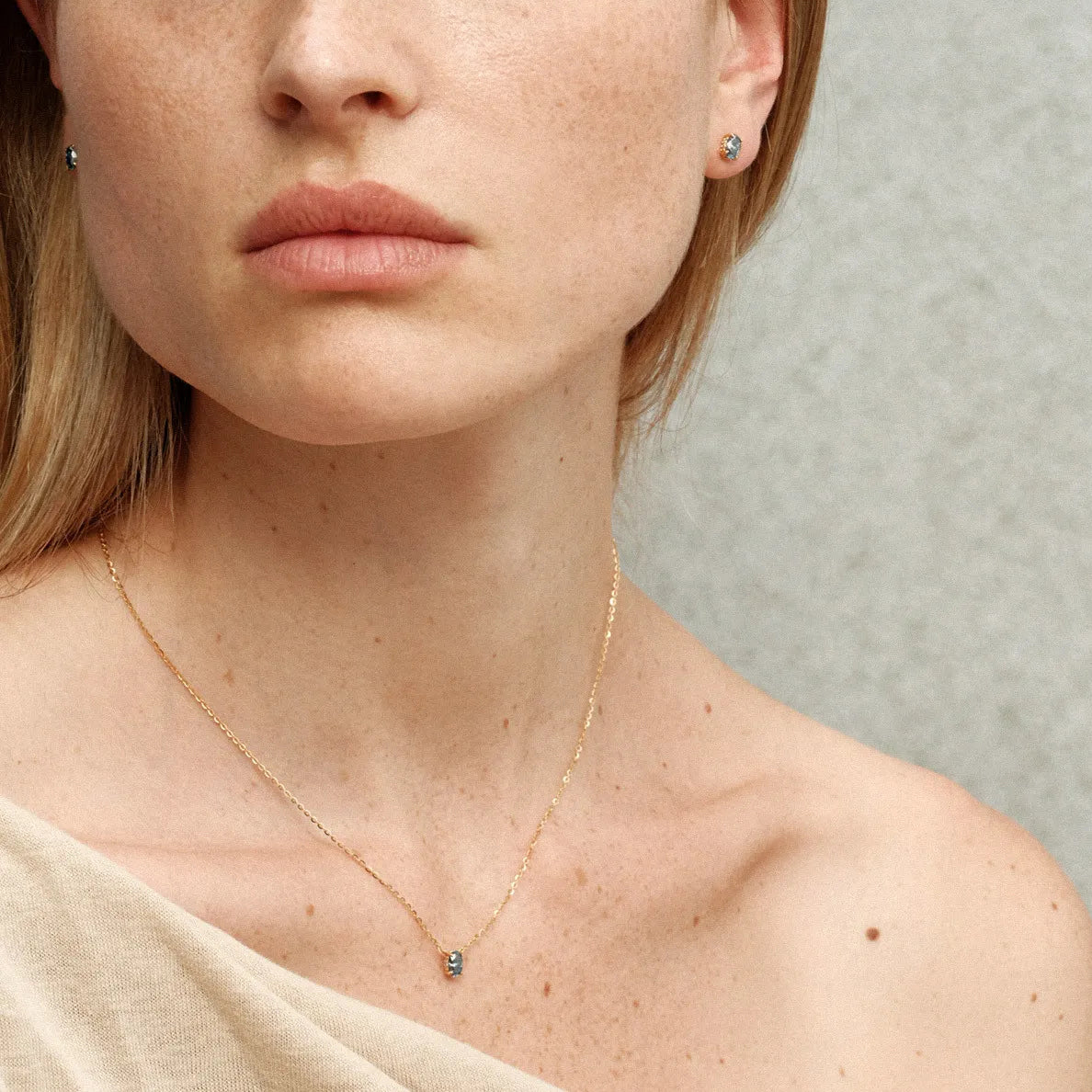Ocean Blue Moissanite Chain Necklace