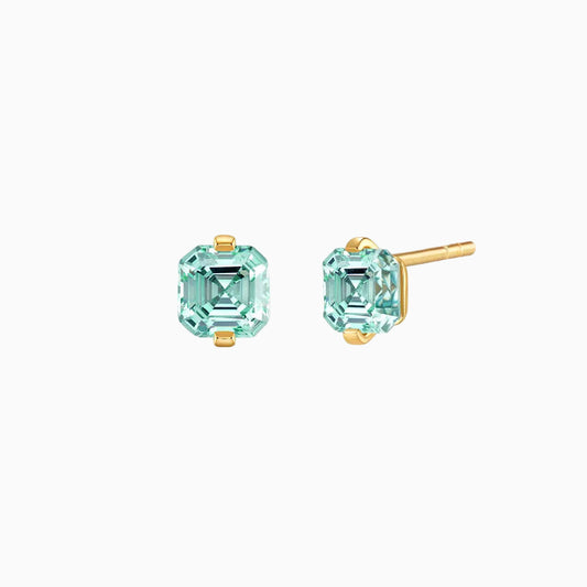 Aqua Green Moissanite Earrings