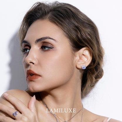 Tanzanite Protection Bloom Earrings