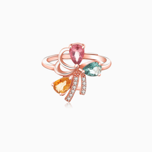 Tourmaline Water Drop Pearl Ring