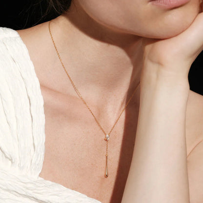 Drop-Shaped Moissanite Necklace
