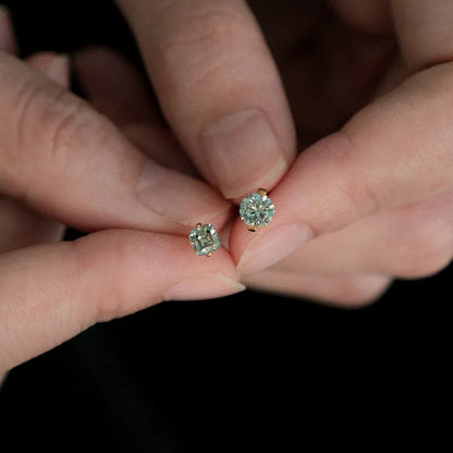 Aqua Green Moissanite Earrings