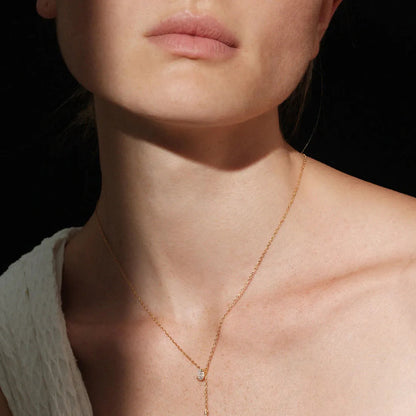 Drop-Shaped Moissanite Necklace