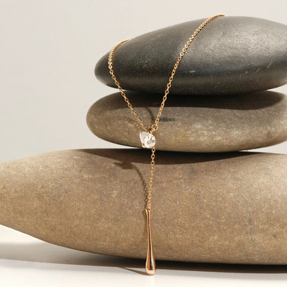 Drop-Shaped Moissanite Necklace