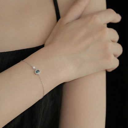 Cold Elegance Blue Moissanite Bracelet