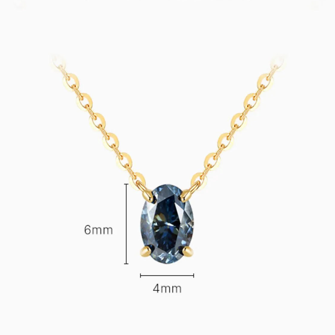 Ocean Blue Moissanite Chain Necklace