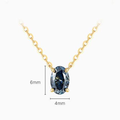 Ocean Blue Moissanite Chain Necklace