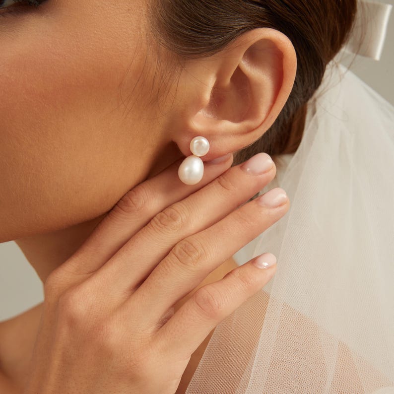 Natural Double Pearl Earrings