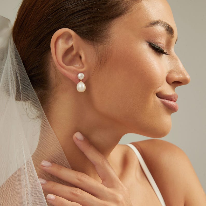 Natural Double Pearl Earrings